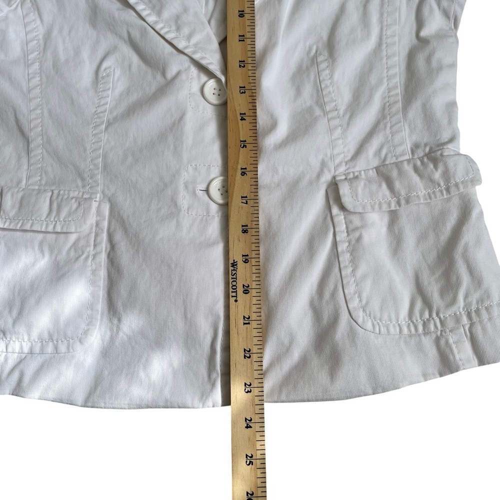 Escada Light Jacket Blazer White Cotton Summer Retro Casual Designer Size M - Picture 8 of 14